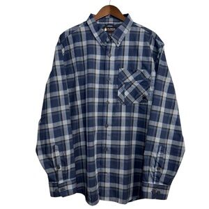 Duluth Alaskan Hardgear shirt men's 2XL‎ blue plaid slim fit wool blend outdoor